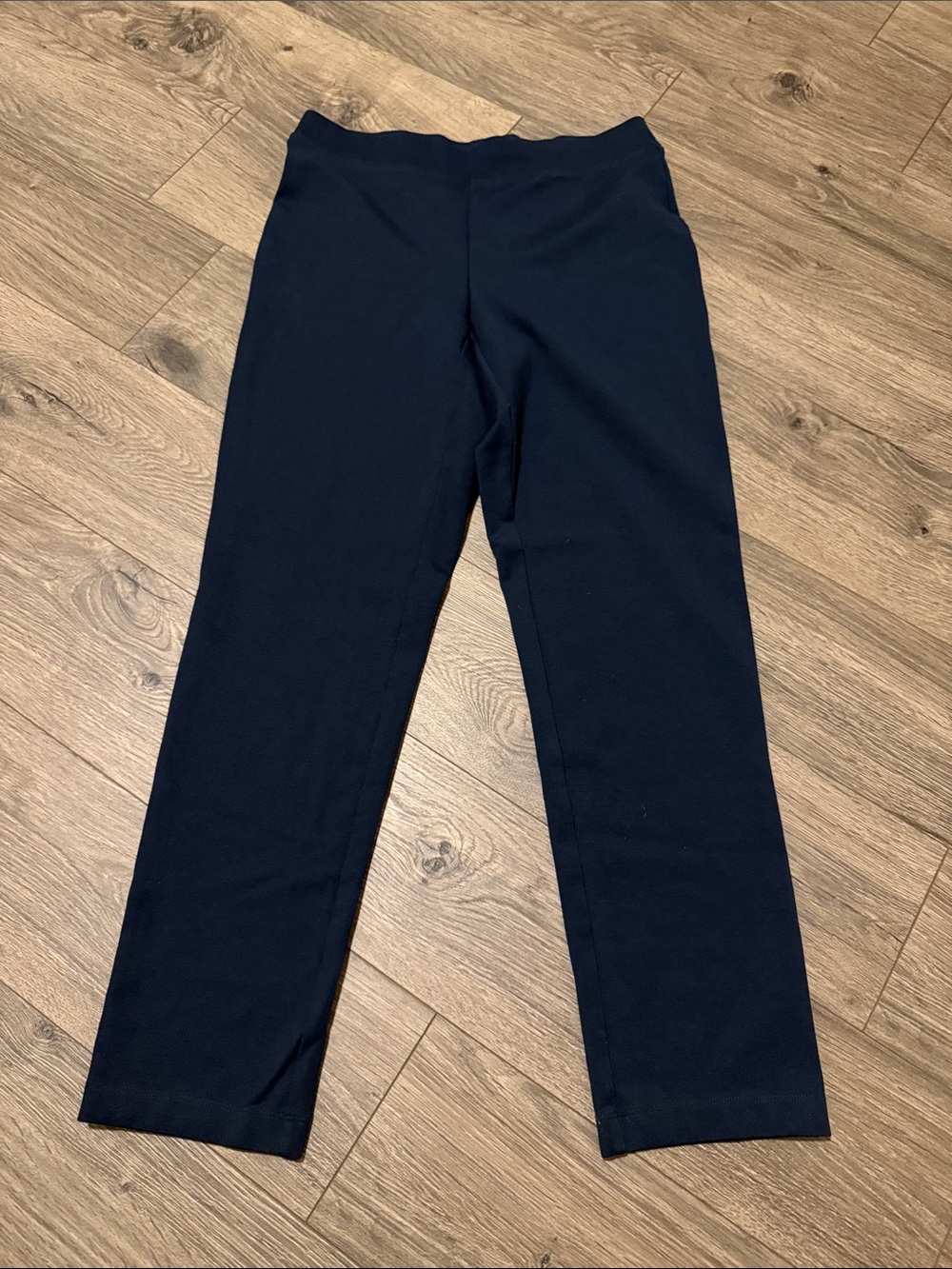 Eileen Fisher Dark Navy Straight-Leg Knit Pants